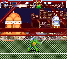 Teenage Mutant Ninja Turtles IV - Turtles in Time (USA) (Beta) In game screenshot